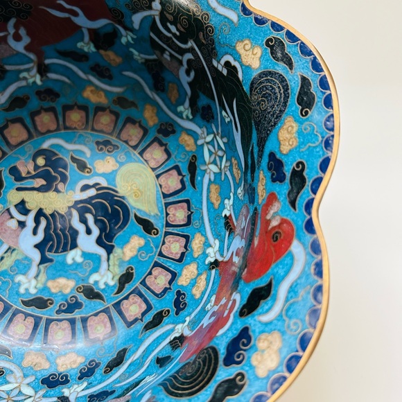 Vintage Fine Art Chinese Cloisonne Medium Bowl | Chinoiserie | - Picture 5 of 7
